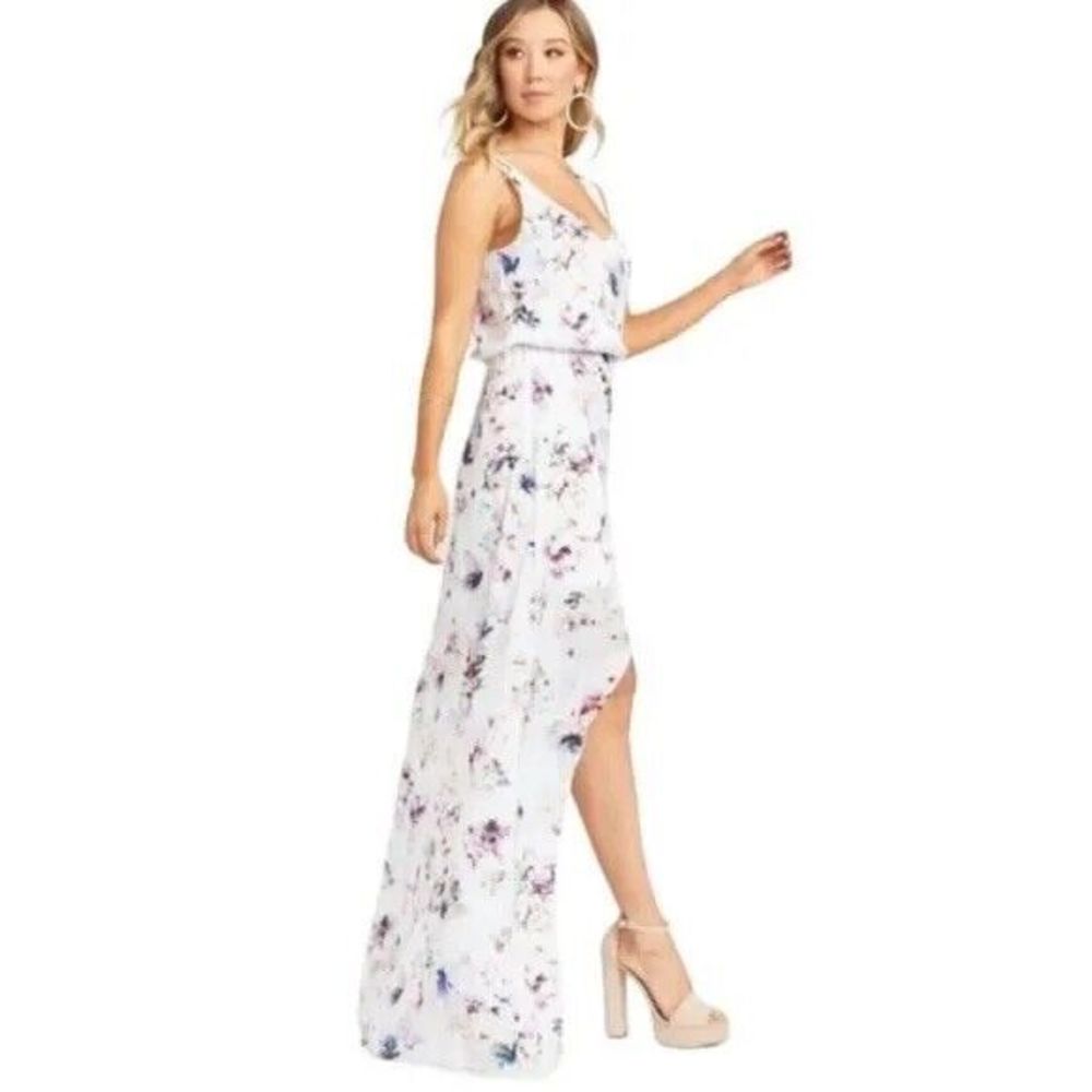 Show Me Your Mumu Maxi Dress Womens Medium White Floral Bridesmaid Babyshower